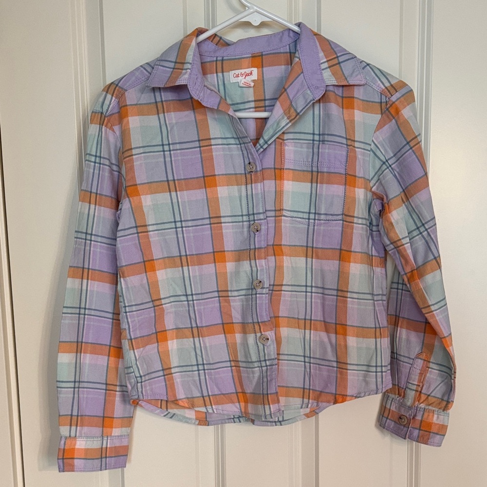 Cat & Jack Multicolor Plaid Button Down Shirt